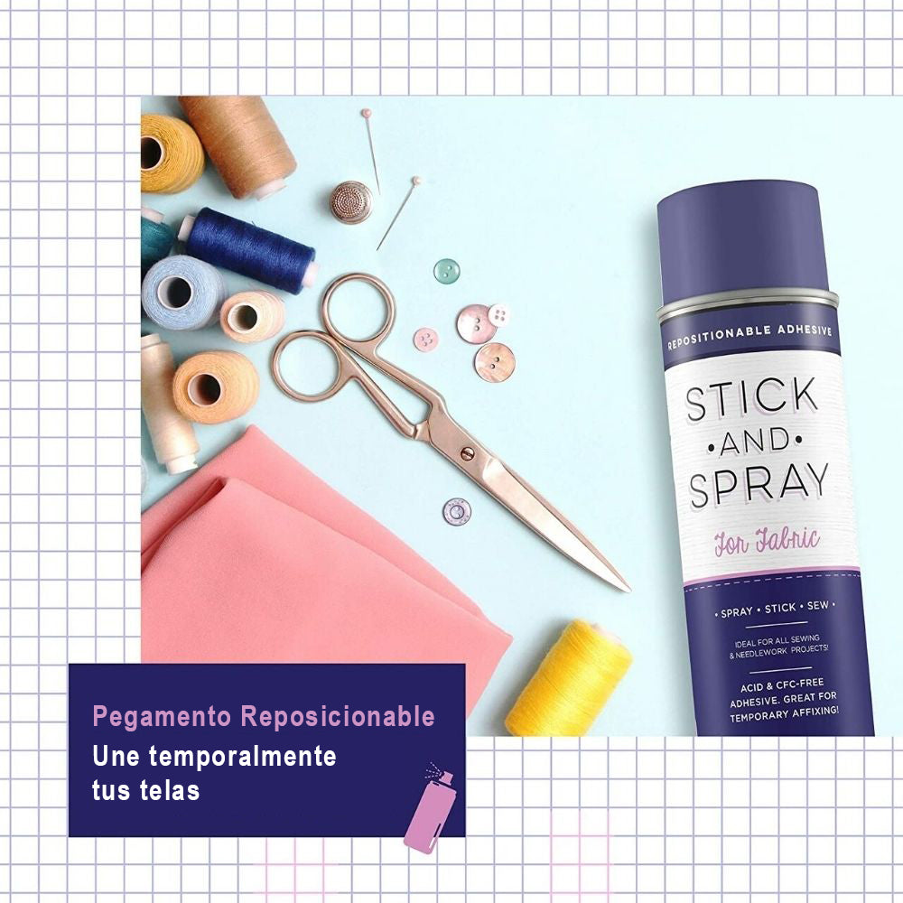 Stick &amp; Spray Adhesive For Fabric / Pegamento Reposicionable para Tela Descontinuado Crafter&