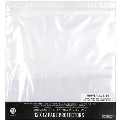 Page Protector 12 x 12" Pack / 10 Protectores para Papel Almacenamiento y Organización Colorbok
