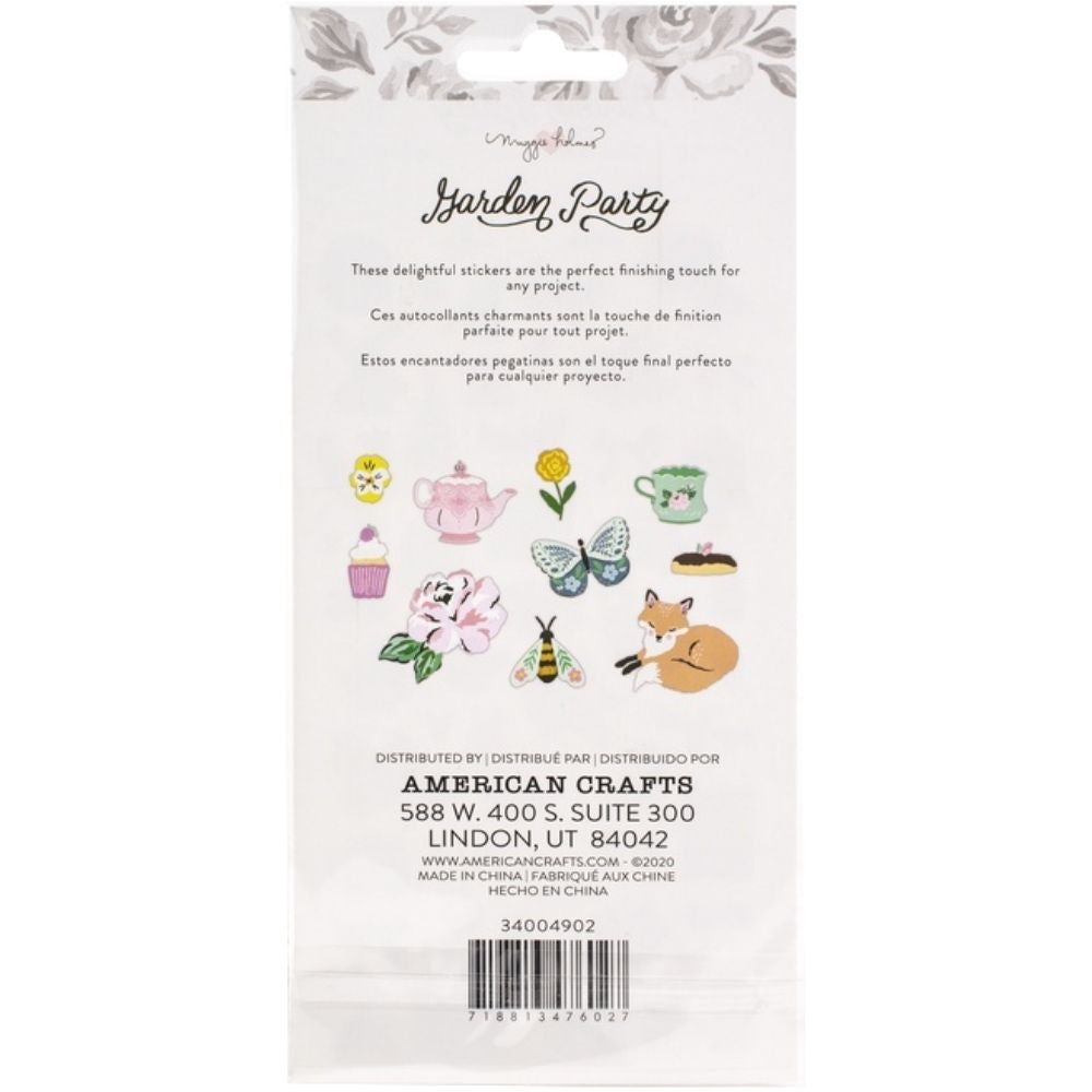 Garden Party Puffy Stickers / Estampas en 3D Decorativas Descontinuado American Crafts