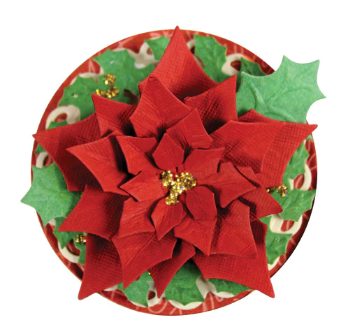Layered Poinsettia Dies and Emboss / Suaje y Realce Flor Navideña Descontinuado Spellbinders