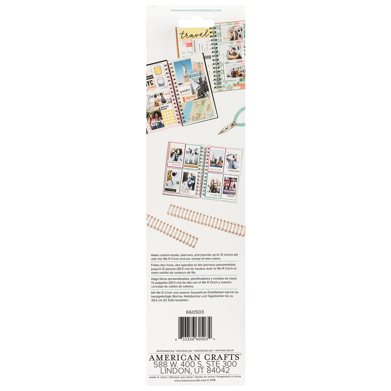 Cinch Wires Rose Gold 1" / 4 Arillos Oro Rosado Arillos para Engargolar We R Memory Keepers