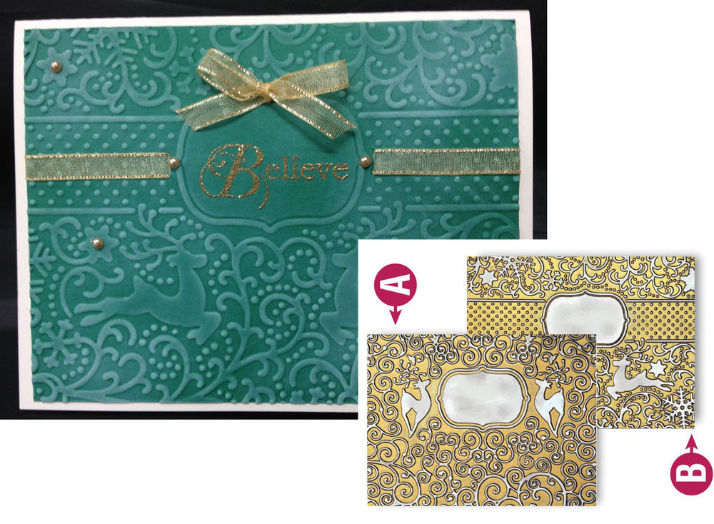 Reinder Magic Reversible Embossing Folder / Folder Reversible Reno Mágico Descontinuado Spellbinders