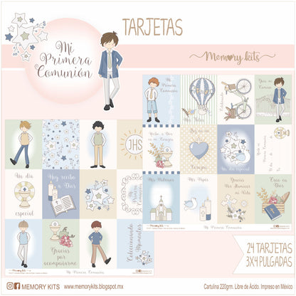 Kit de Papel Cartulina Mi Primera Comunión Niño Descontinuado Memory Kits