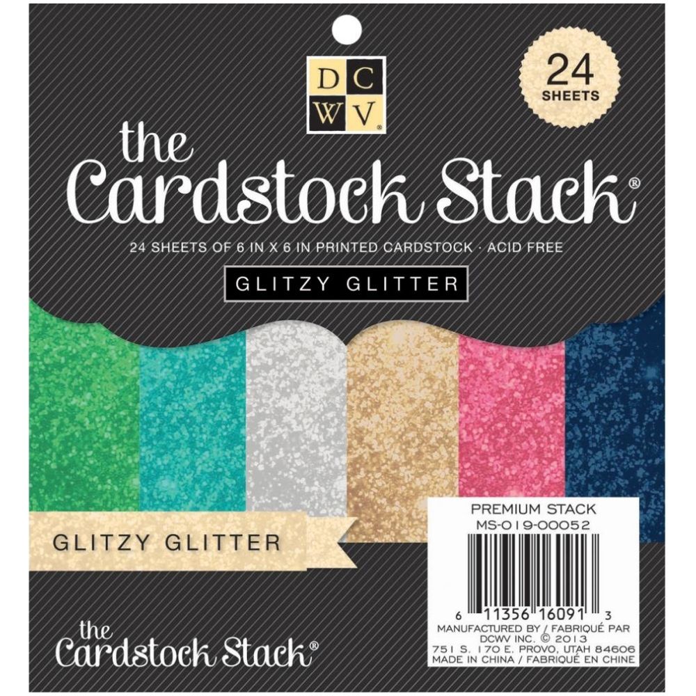 The Cardstock Stack / Cartulina Glitter Metalizada 6 x 6" Descontinuado DCWV