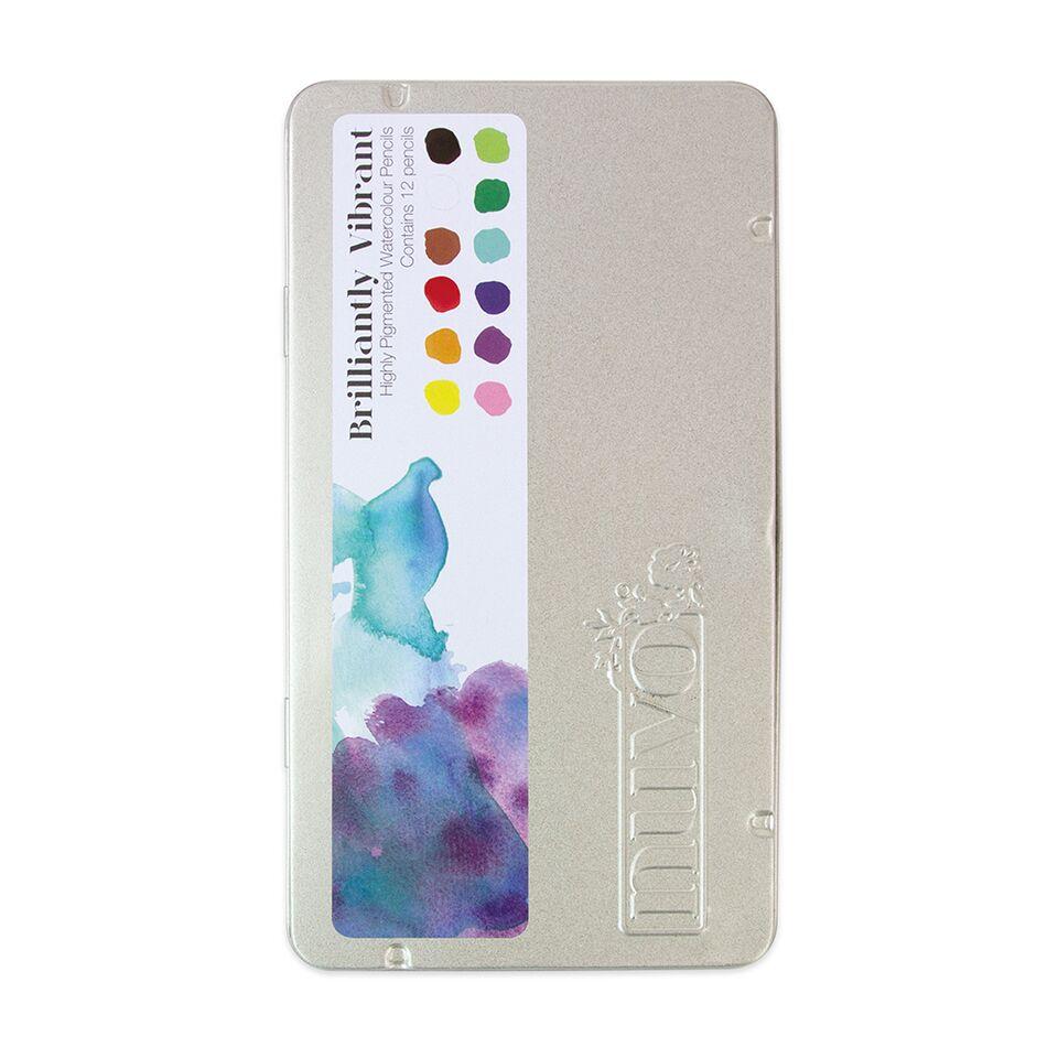 Watercolor Pencils Brilliantly Vibrant / 12 Lápices Acuarelables Colores y Plumones Tonic Studios