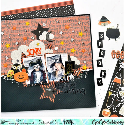 Spoooky Paper Pad 12 x 12" / Block de Halloween Papel Pebbles