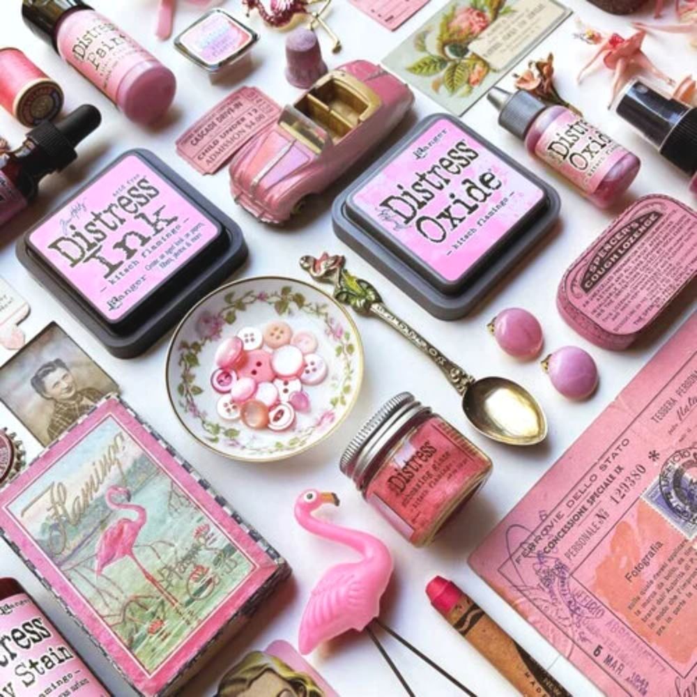 Tim Holtz Distress Ink Kitsch Flamingo / Tinta para Sellos Rosa Tintas Ranger