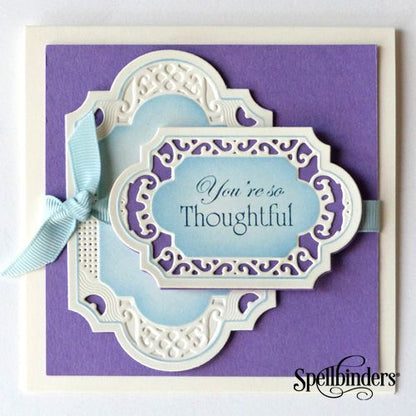 Nestabilities Enhancing Elements Dies Gold Labels 28 / Placas Decorativas Marco Adornado Descontinuado Spellbinders