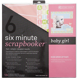Kit de Scrapbook Rápido  / 6 Minute Scrapbooker Baby Girl Descontinuado Autumn Leaves