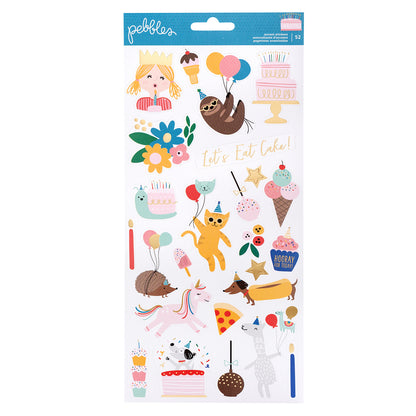 Cardstock Stickers Happy Cake Day / Estampas de Cartulina Cumpleaños Feliz Descontinuado Pink Paislee