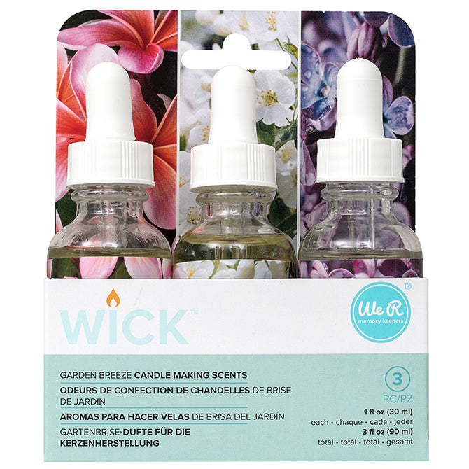 The Wick Candle Scent Garden Breeze / Set de 3 Esencias para Velas Brisa de Jardín Descontinuado We R Memory Keepers