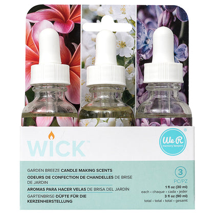The Wick Candle Scent Garden Breeze / Set de 3 Esencias para Velas Brisa de Jardín Descontinuado We R Memory Keepers