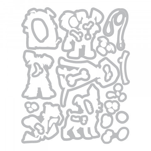 Tim Holtz Framelits Dies Crazy Dogs / Suajes de Perros Locos Descontinuado Sizzix