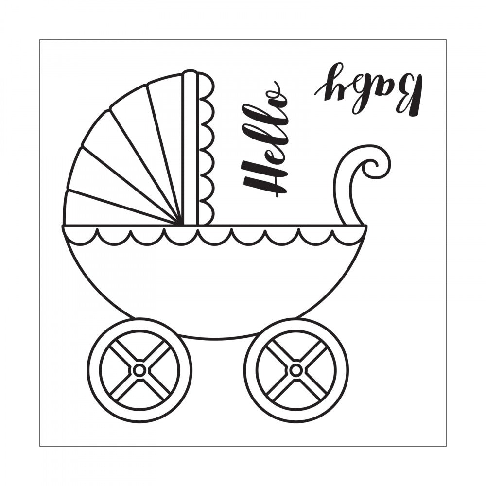Framelits Die &amp; Stamp Set Baby Carriage / Suaje y Sello de Carriola Descontinuado Sizzix