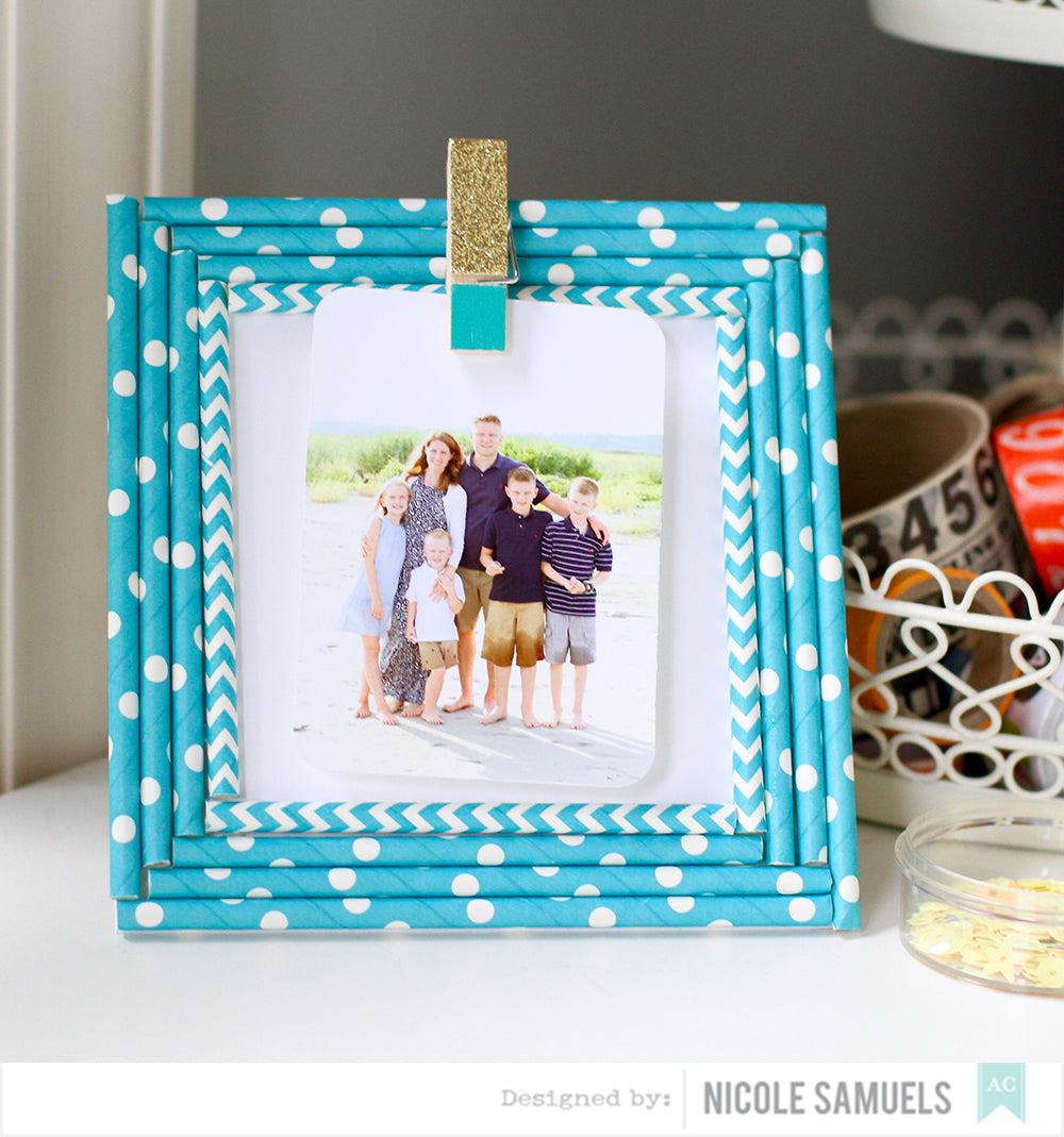Paper Straws Pool Blue / Popotes de Papel Decorativo Azules Adornos / Embellishments American Crafts