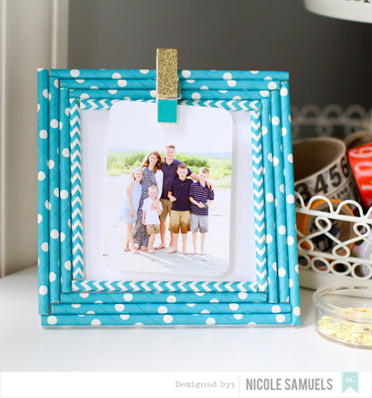 Paper Straws Pool Blue / Popotes de Papel Decorativo Azules Adornos / Embellishments American Crafts