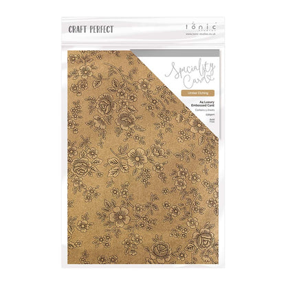 Luxury Embossed Umber Etching / Papel Repujado Flores Lujo Descontinuado Craft Perfect
