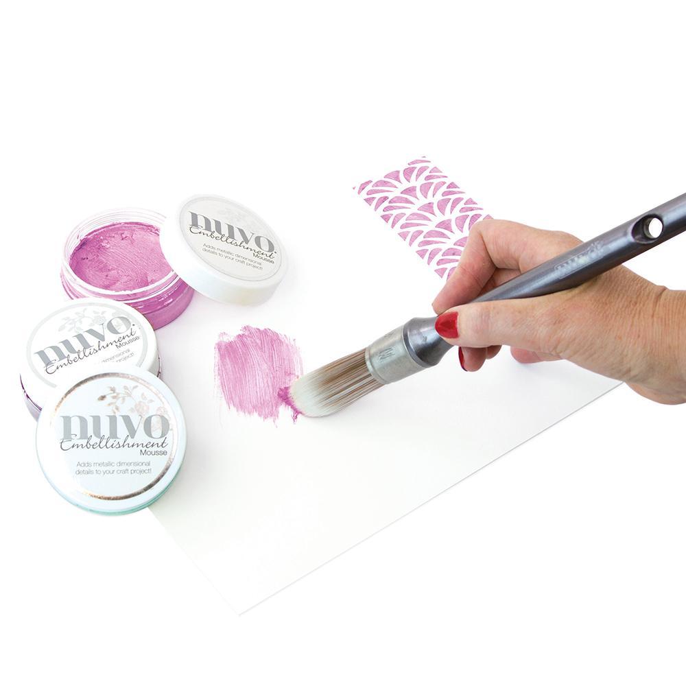 Embellishment Mousse Peony Pink / Mousse Texturizador Rosa Metálico Pastas Texturizadoras y Medios Mixtos Nuvo