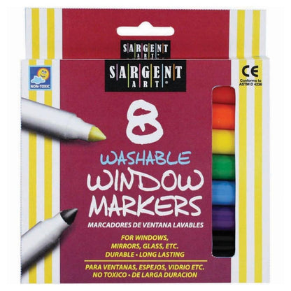 8 Washable Window Markers / 8 Marcadores Lavables para Vidrio Descontinuado Sargent Art