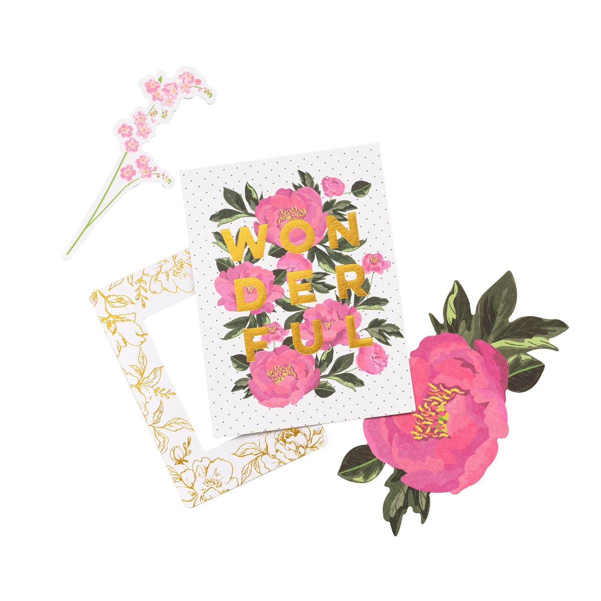 5th and Monaco Cardstock Die-Cuts / Paquete de Figuras Naturaleza Descontinuado Pink Paislee