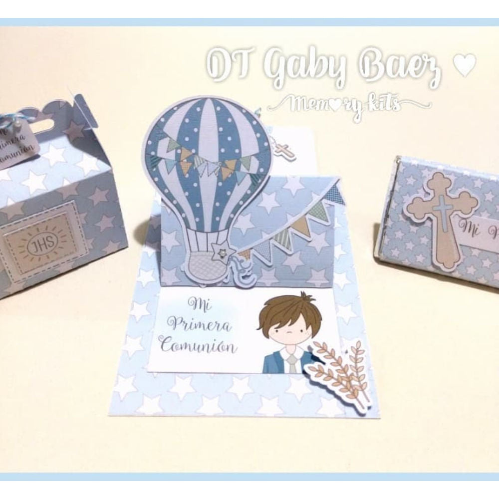 Kit de Papel Cartulina Mi Primera Comunión Niño Descontinuado Memory Kits