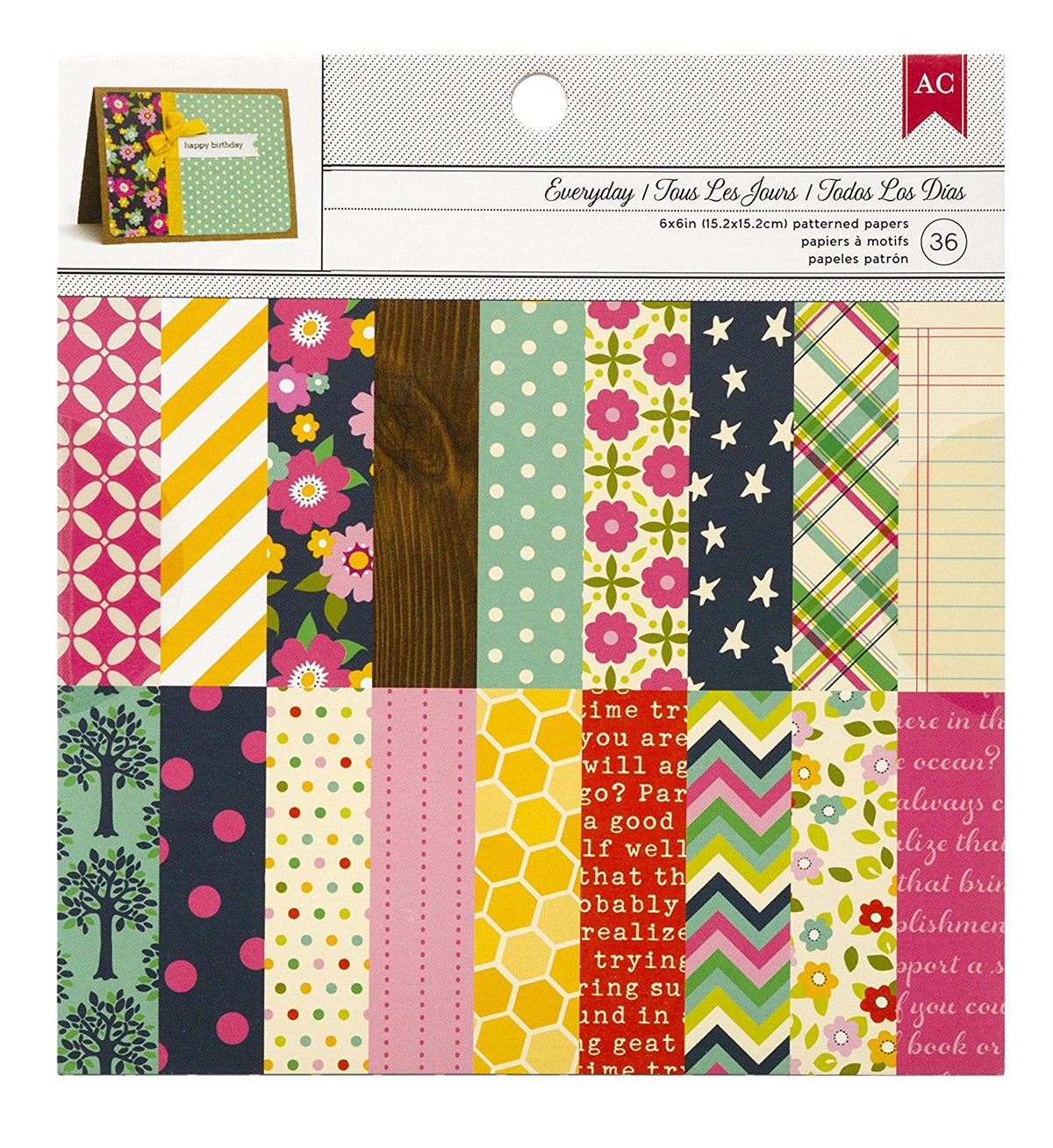 Paper Pad Every day 6" x 6" / Papel Surtido Descontinuado American Crafts