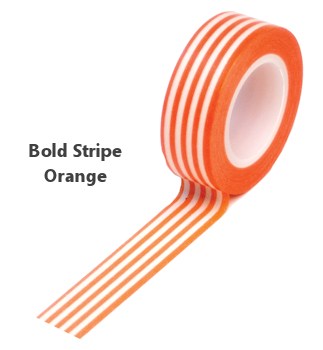 Washi Trendy Tape Bold Stripe Orange / Cinta Adhesiva Descontinuado Queen&amp;Co