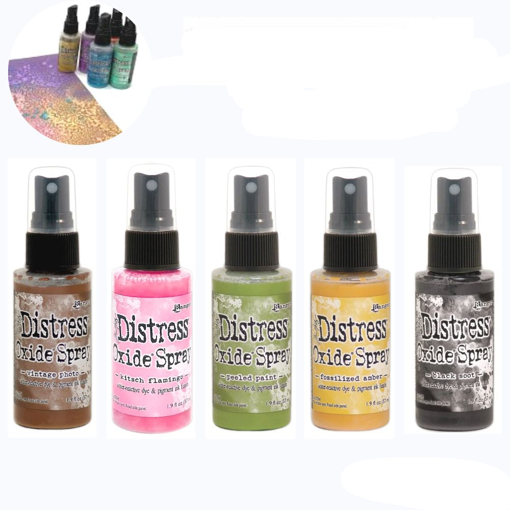 Tim Holtz Oxides Spray Bundle 1 / Paquete de Tintas en Spray Efecto Oxidado Descontinuado Ranger