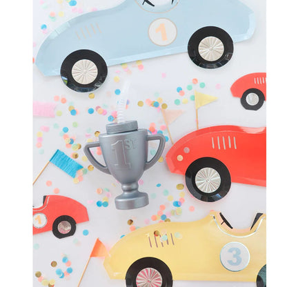 Cups with Lid Trophy / 6 Vasos de Trofeo con Popote Descontinuado Novelty