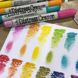 Tim Holtz Distress Crayons Metallics / Crayones Reactivos al Agua Set Metálicos Colores y Plumones Ranger