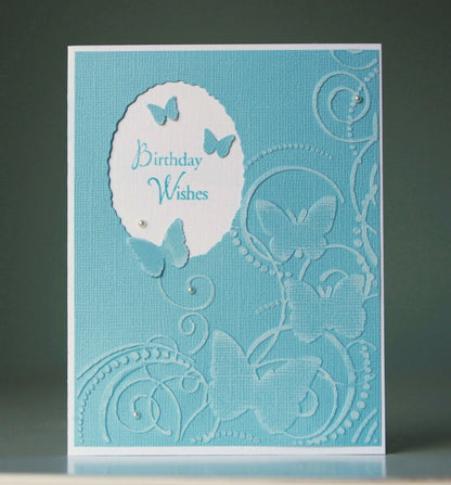 Embossing Folder Butterfly Swirl / Folder de Grabado Remolino de Mariposas Descontinuado Darice