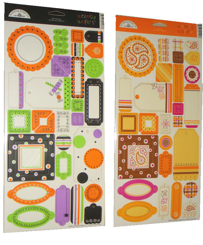 Whimsy Waffers Chipboard Stickers / Etiquetas Adhesivas Gruesas Toda Ocasion Stickers Descontinuado