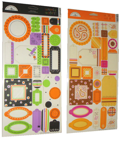 Whimsy Waffers Chipboard Stickers / Etiquetas Adhesivas Gruesas Toda Ocasion Stickers Descontinuado