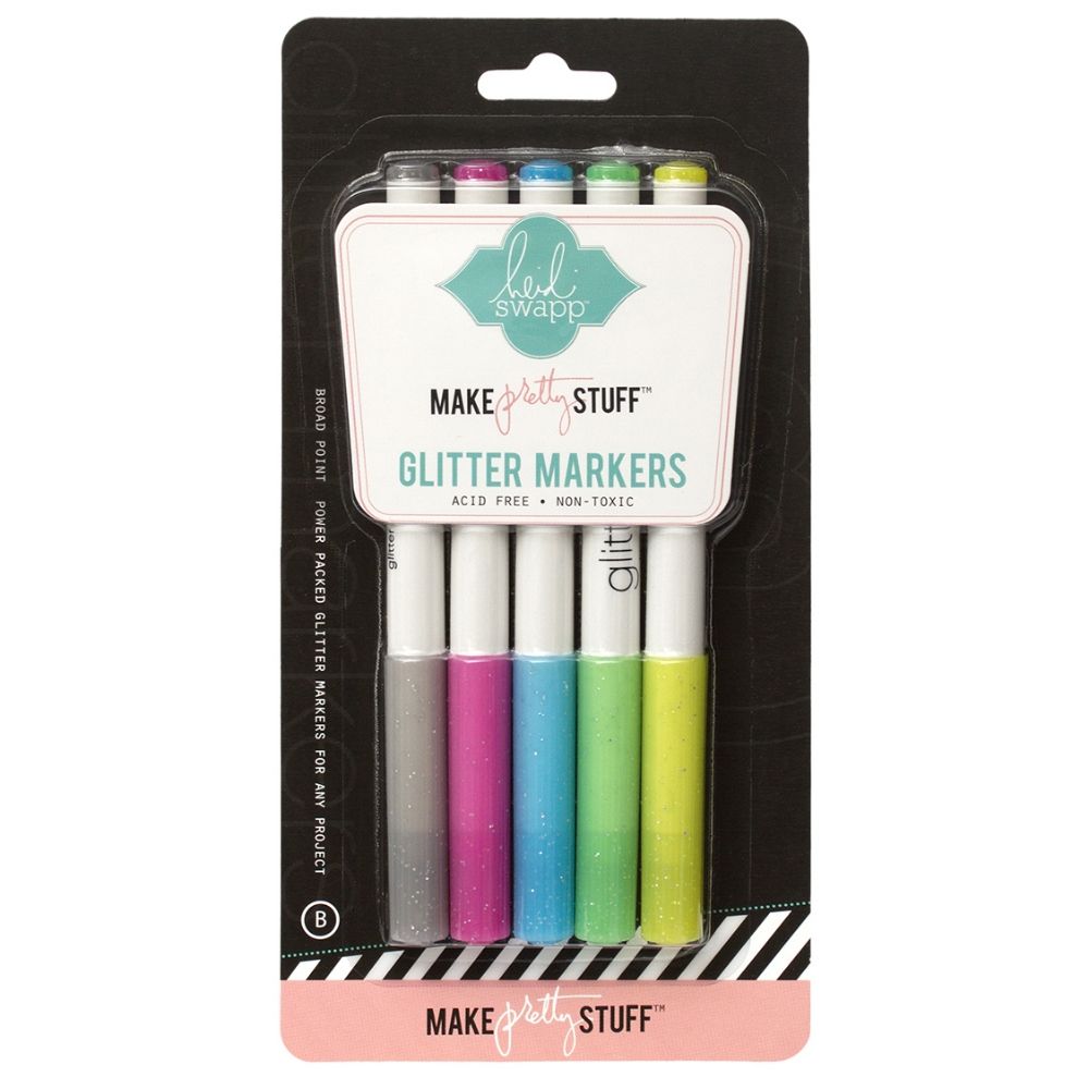 Glitter Markers Set / 5 Marcadores de Brillitos Marcadores &amp; Plumones Heidi Swapp