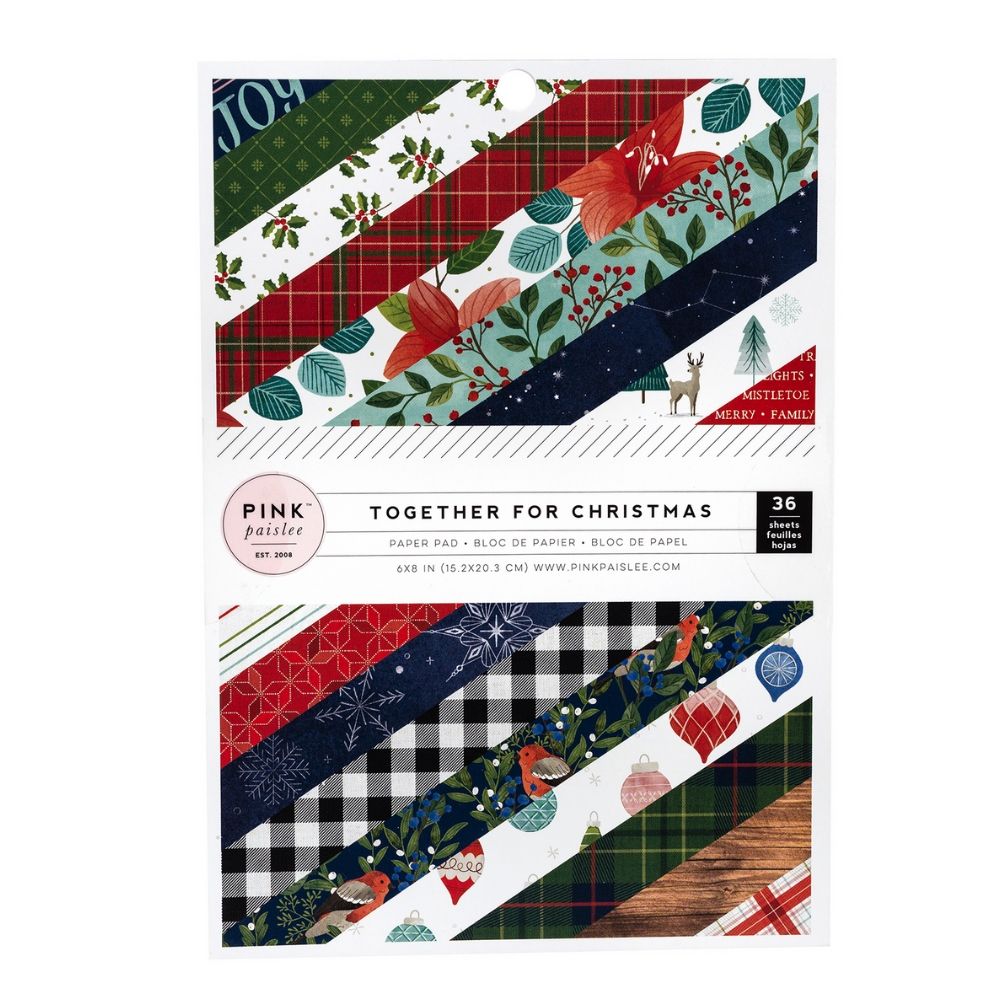 Together for Christmas 6 x 8" / Block De Papel Navideño 36 Hojas Papel Pink Paislee