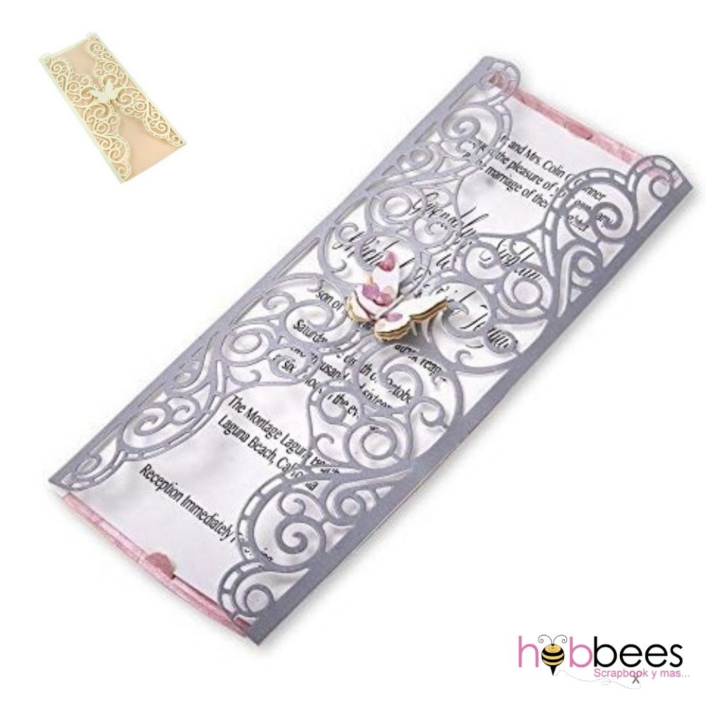 Thinlits Invitation Wrapper Die / Suaje de Invitación Caladita Descontinuado Sizzix