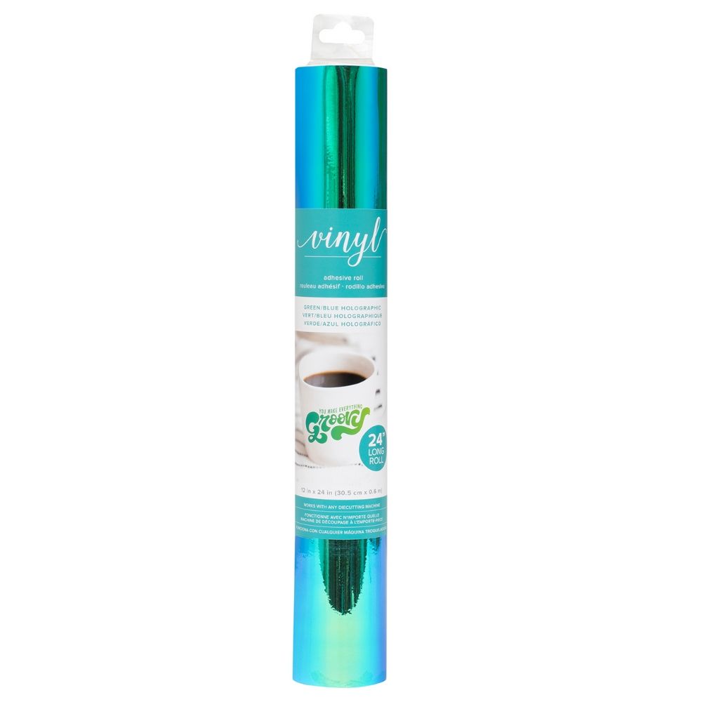 Holographic Adhesive Vinyl Green-Blue / Vinil Adhesivo Holográfico Azul Verde Descontinuado American Crafts
