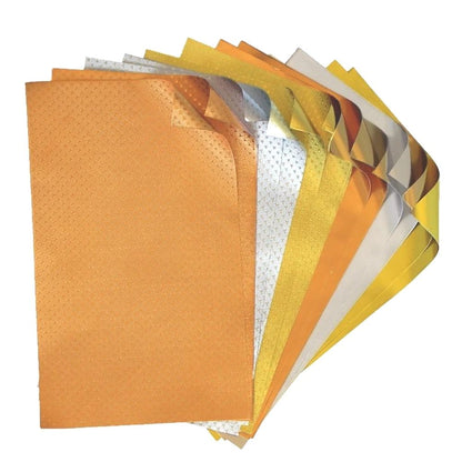 Metallics Foiled Papers 4"x6" / 12 Hojas de Papel Tipo Alumino Doble Cara Metálicos Papel Rinea