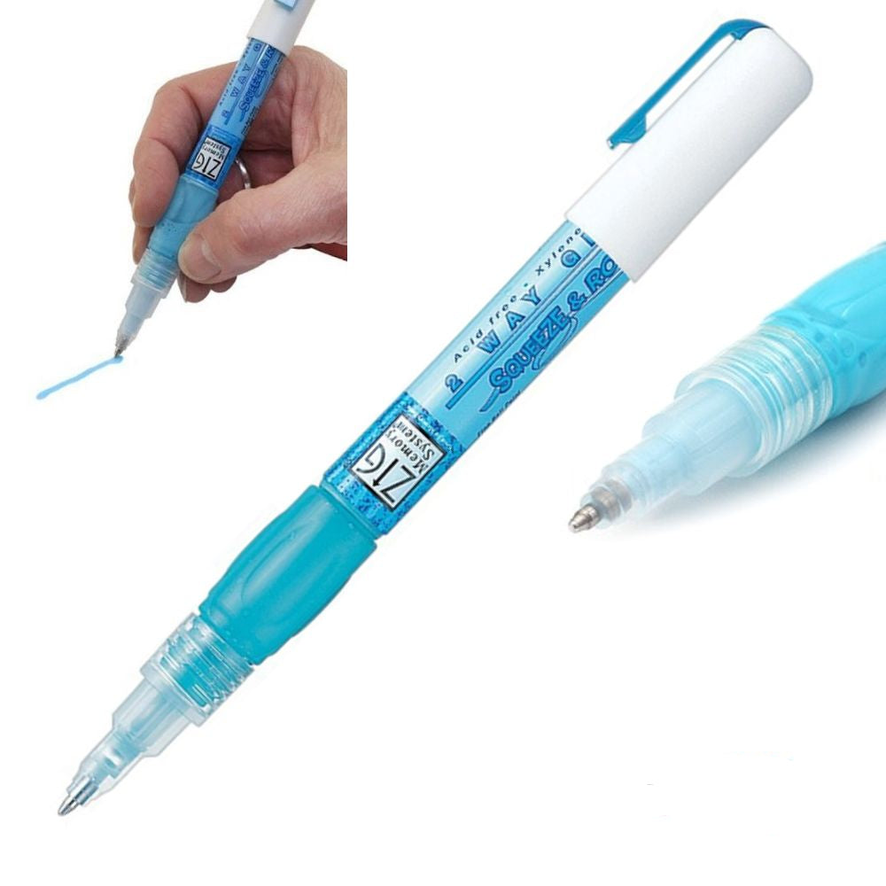 2 Way Glue Squeeze and Roll / Marcador de Pegamento Tipo Bolígrafo Adhesivos / Pegamentos Zig Memory System