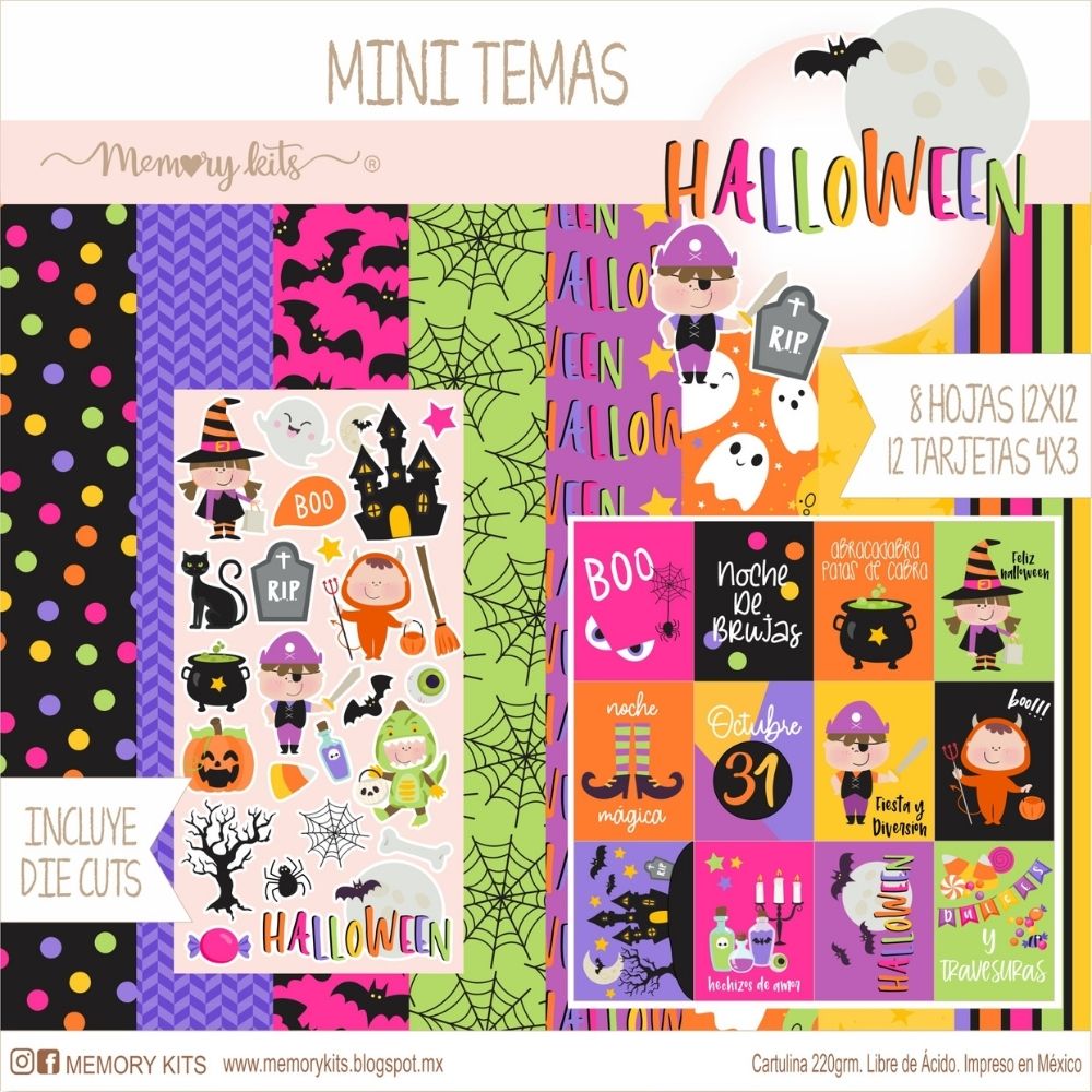 Kit de Papel Cartulina Halloween Descontinuado Memory Kits