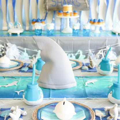 Plastic Molded Jawsome Shark Cups / Vasos con Popote Tiburón Descontinuado Novelty