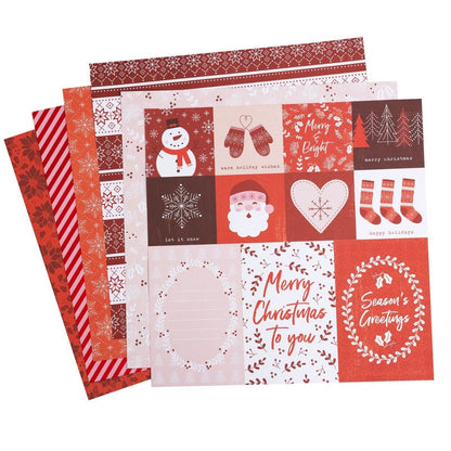 Frosted Peppermint Cardstock / Block de Cartulina Navidad Tonos Rojos Descontinuado DCWV