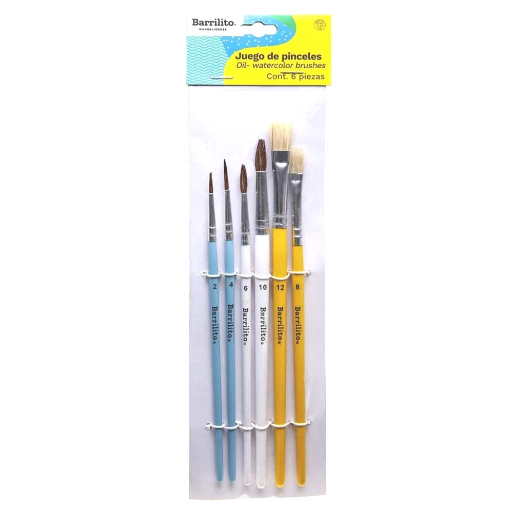 Set de Pinceles Mixto Óleo y Acuarela Descontinuado Barrilito