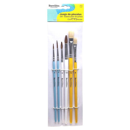 Set de Pinceles Mixto Óleo y Acuarela Descontinuado Barrilito