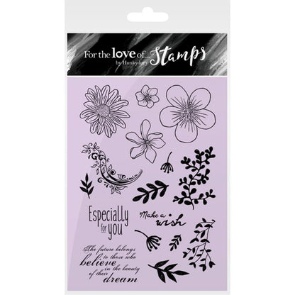 Stamps Fancy Floral / Sellos de Flores y Hojas Descontinuado Hunkydory