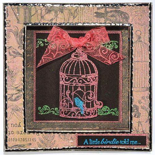 Bird in Cage Clear Stamps / Sellos de Polímero de Jaula de Pájaro Descontinuado Hot off the Press