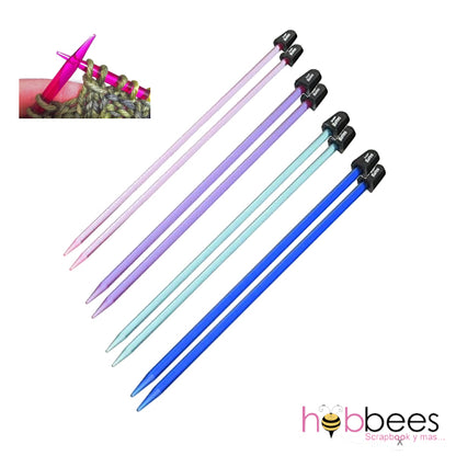 Crystalites Single Point Knitting Needles / Agujas de Acrílico para Tejer 1 punta Descontinuado Susan Bates
