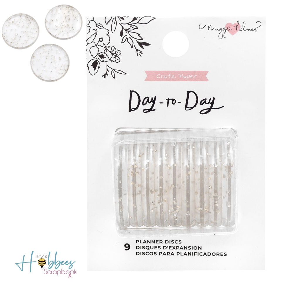 Medium Discs Gold Glitter / Discos para Agendas Glitter Dorado DESCONTINUADO Maggie Holmes