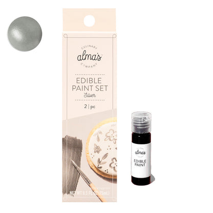 Silver Edible Paint / Pintura Comestible Plateada Repostería Alma´s Culinary