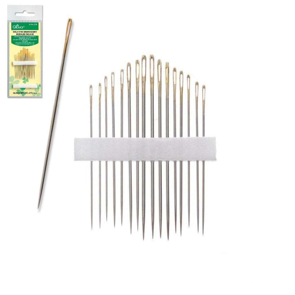 Gold Eye Embroidery Needles  / Agujas para Bordado Costura Clover